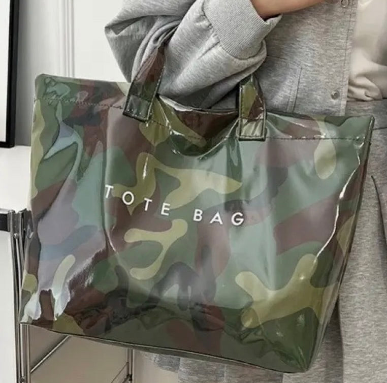 Large Waterproof Camo Tote Bag