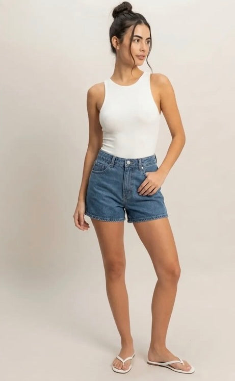 Sleeveless Tank Top Bodysuit-white