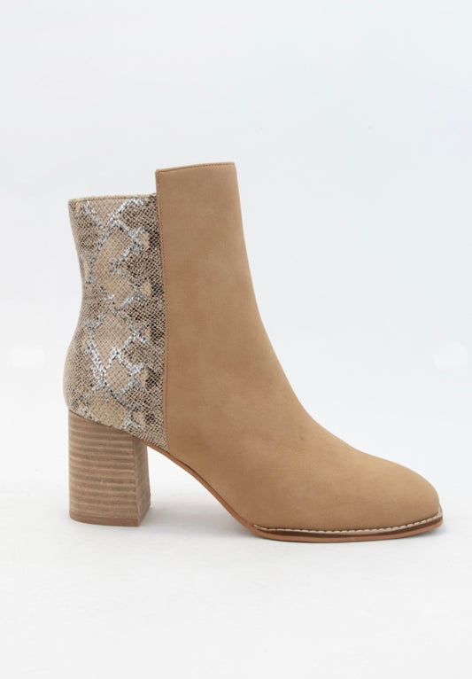 Camel two tone ankle boot