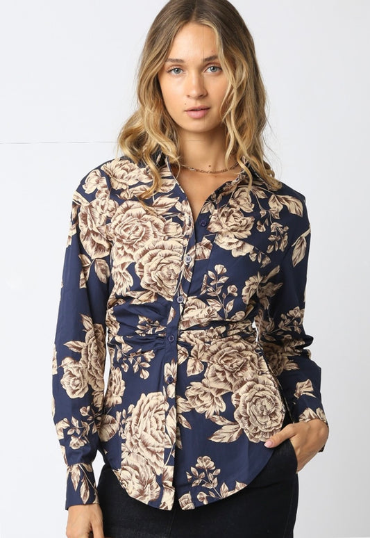 midnight blue cream top