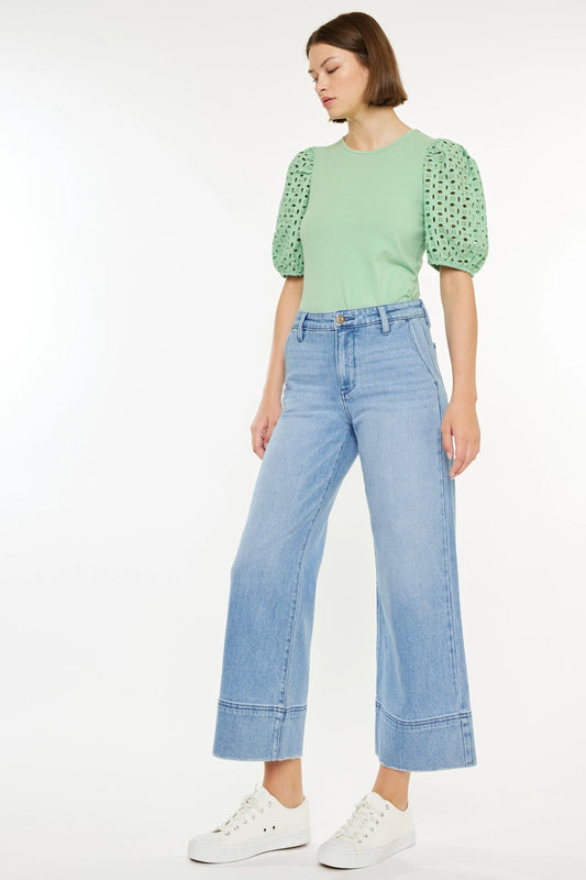 High RIse Cropped Wide Leg