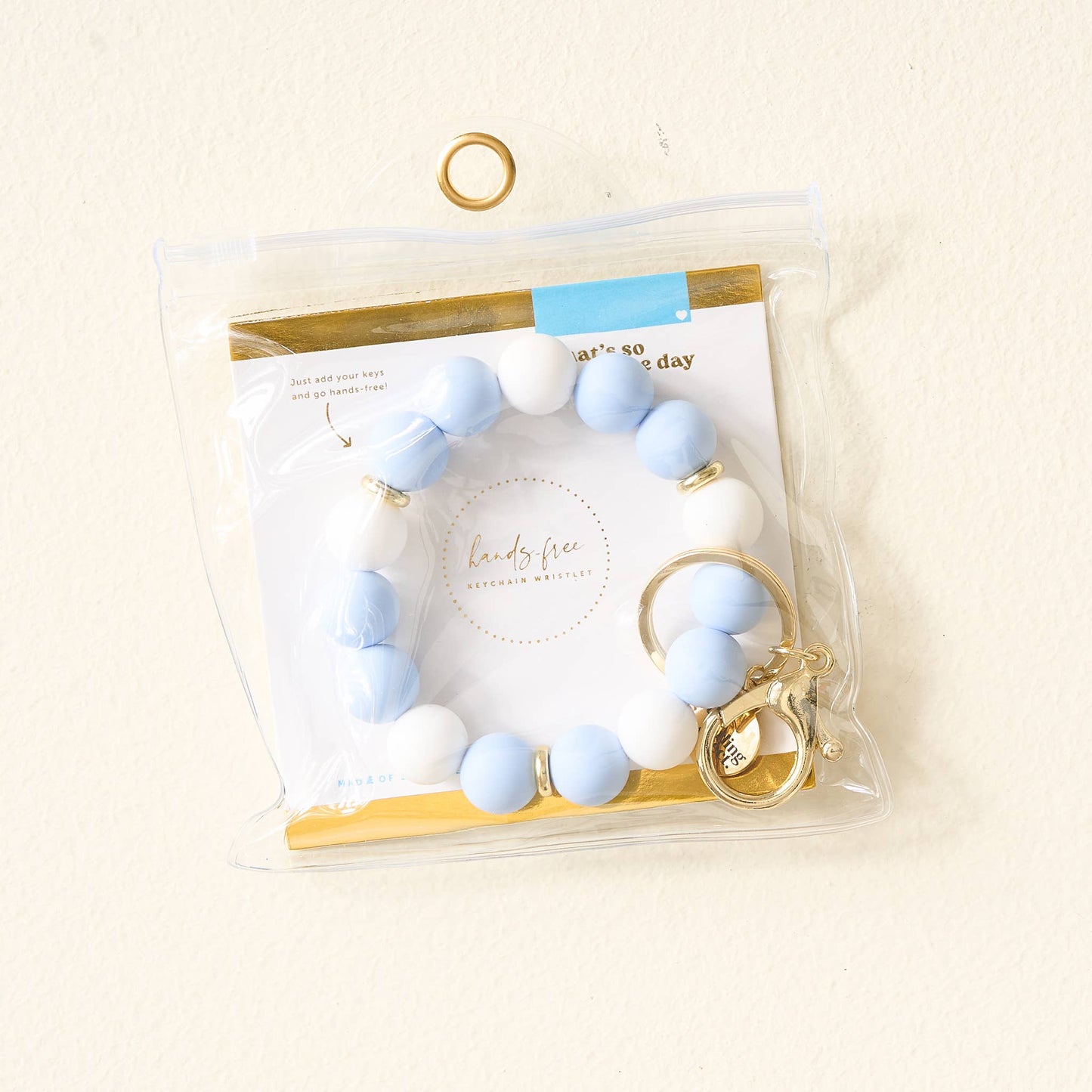 Hands-Free Keychain Wristlet - Light Blue
