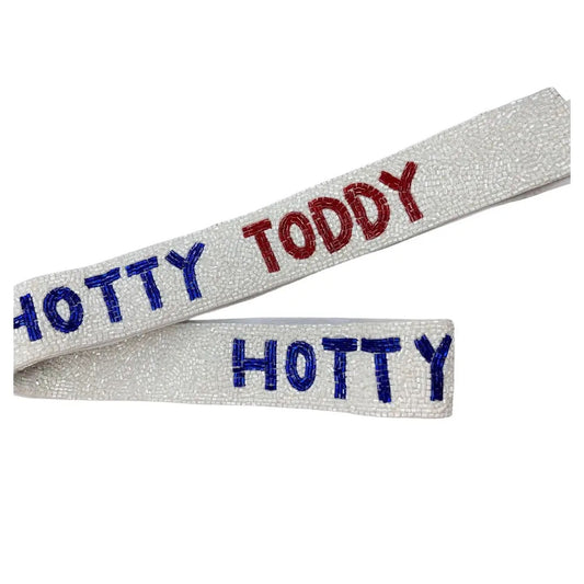 Hotty Toddy- White Beaded Purse Strap