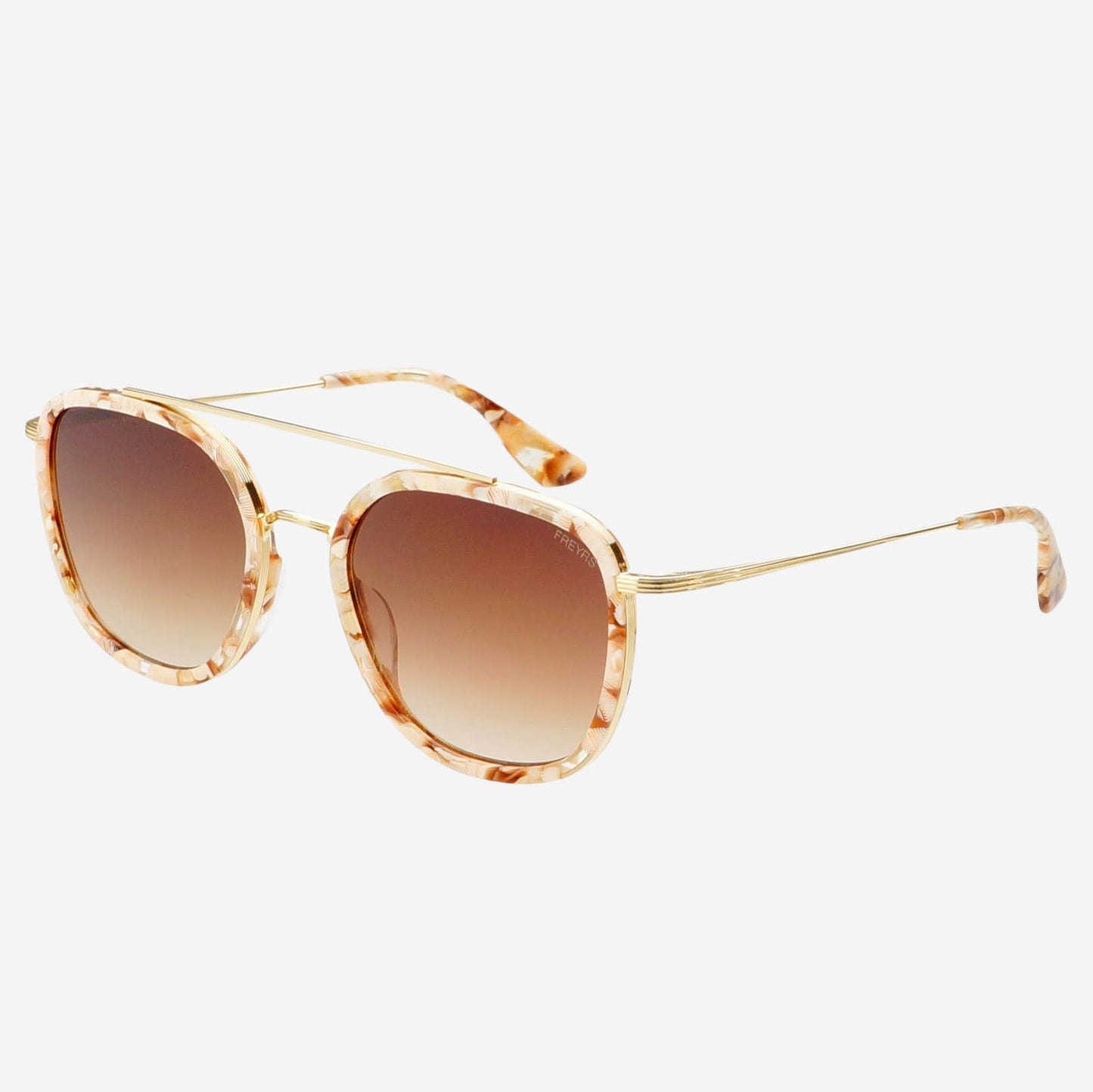 Weston Acetate Round Unisex Sunglasses: Pink Pearl / Brown