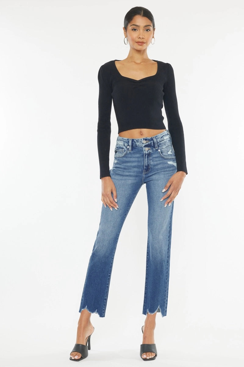 KanCan High Rise Slim Straight Jean